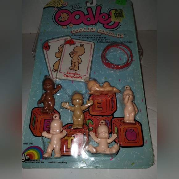 Vintage LJN Oodles Dolls 7 - 12 Coochy Coodles Figures w/Cards & Bracelet NIP - Picture 8 of 8